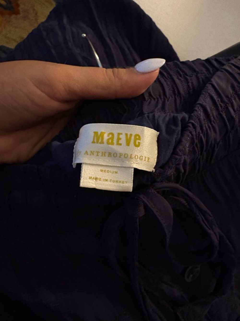 Maeve Tiered Button-Front Maxi Skirt in Deep navy - Picture 4 of 6